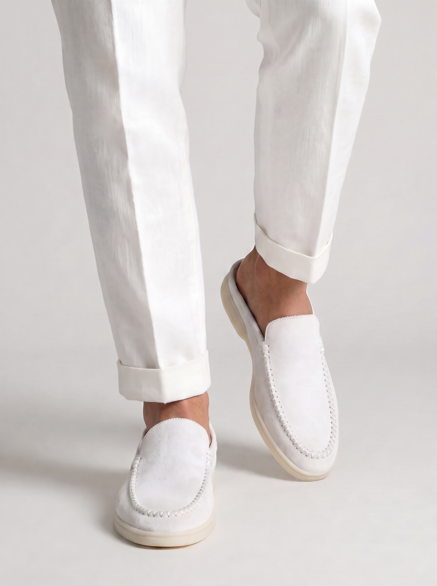 White Bellagio Loafers