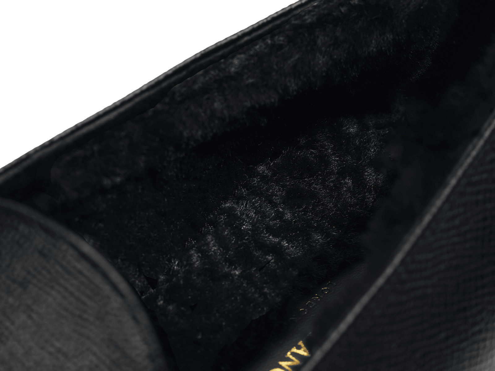 Pall Mall Loafers in Black Hatch Grain Calf with Shearling