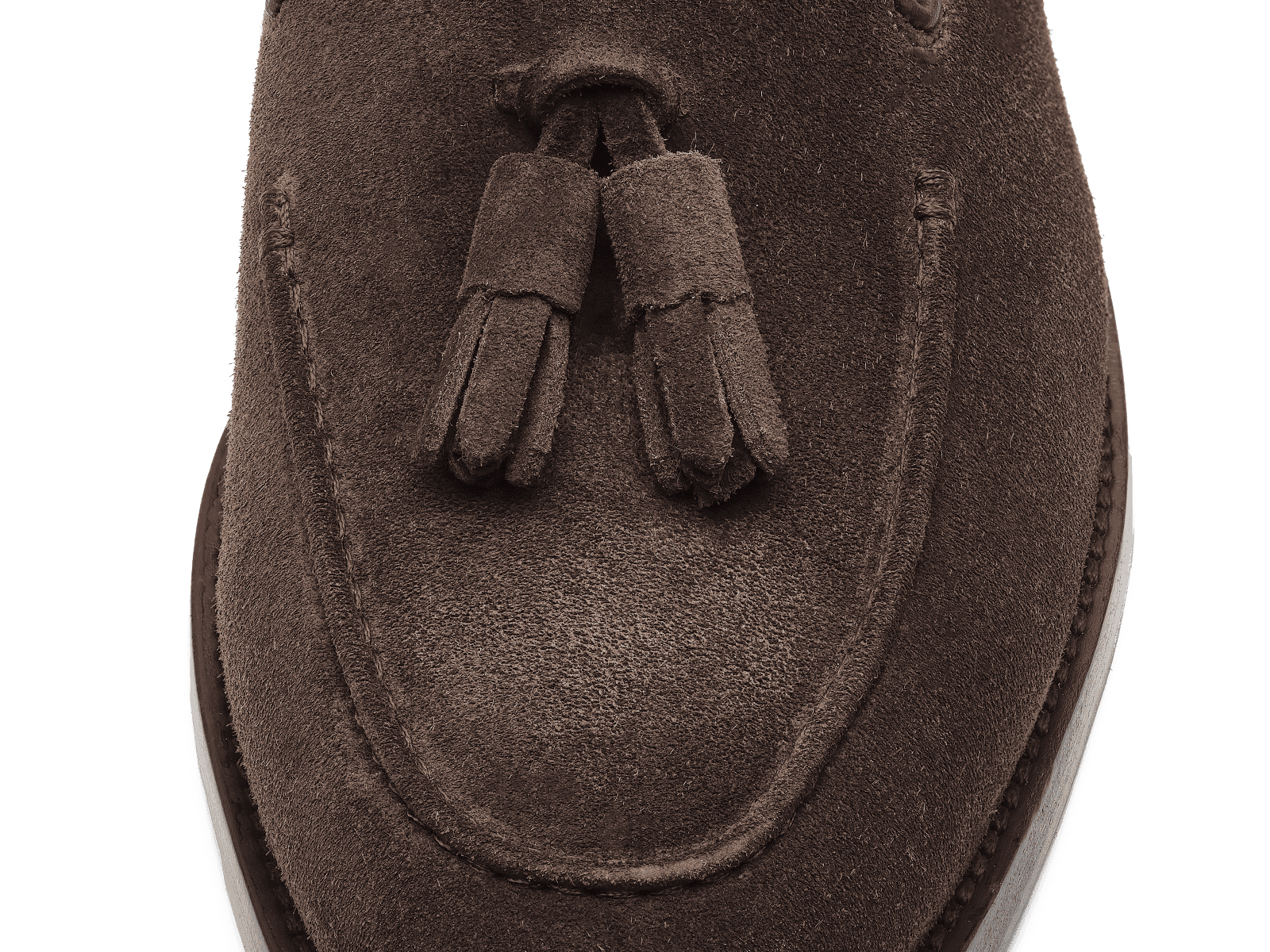 Hertford Tassel Loafers in Dark Brown Suede