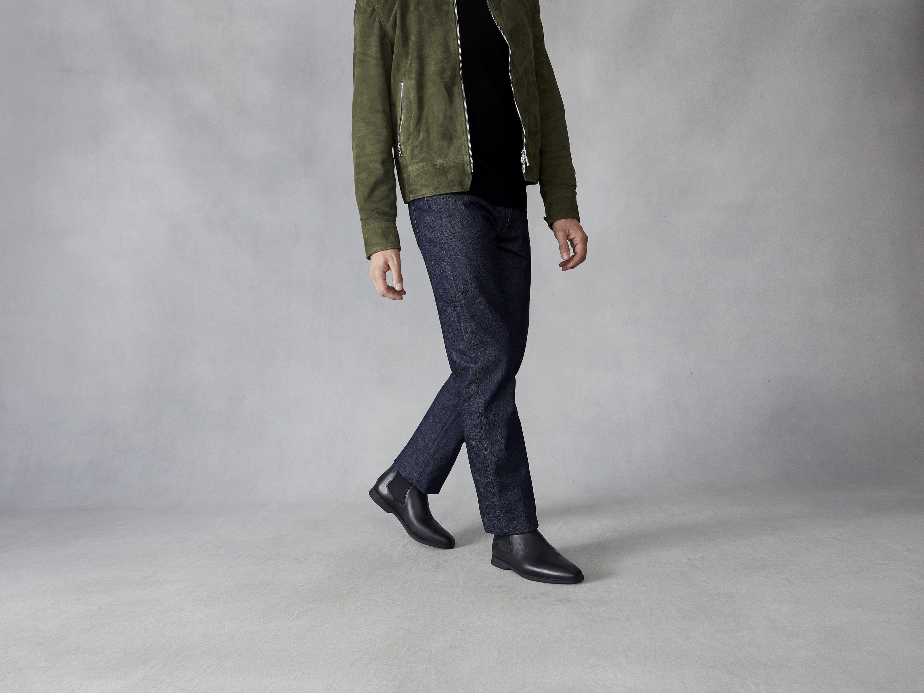 Rover Boots in Black Grain Calf with Shearling Lining