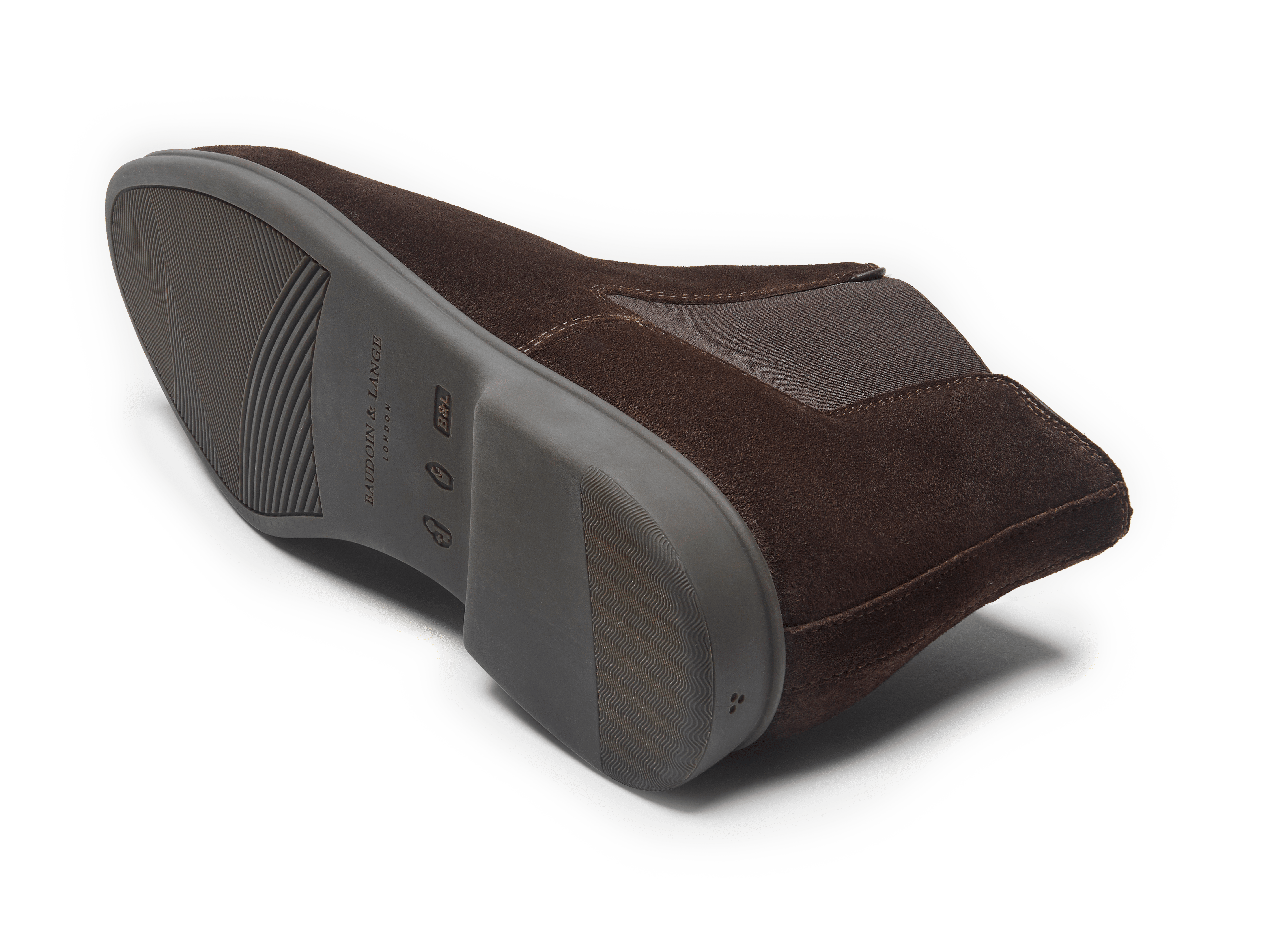 Rover Boots in Dark Brown Glove Suede Taupe Sole