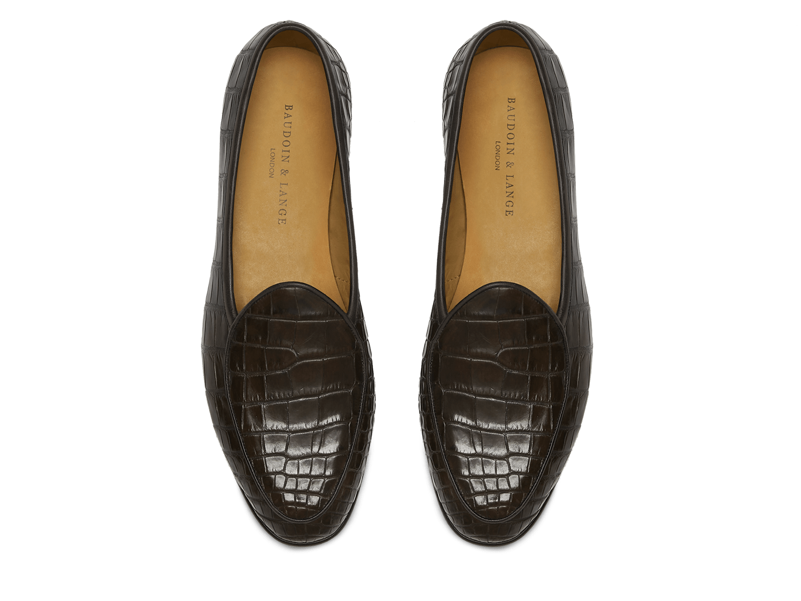 Sagan Classic Precious Leather Loafers in Dark Brown Crocodile